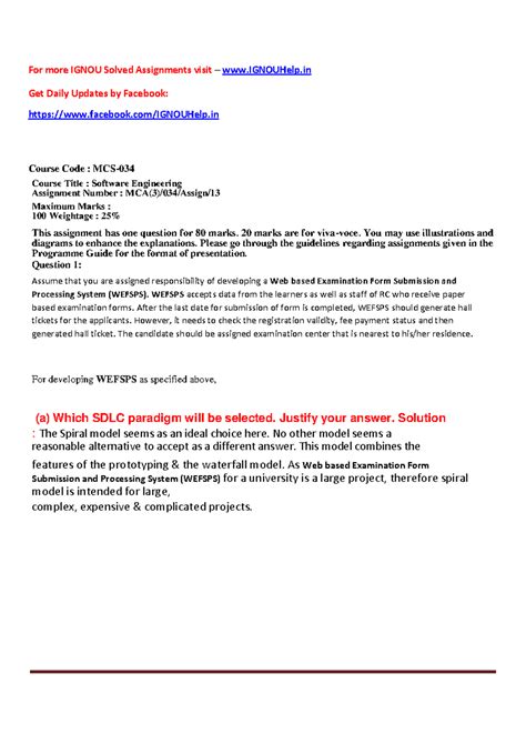 MCS-034 Solved Assignments - For more IGNOU Solved Assignments visit ...