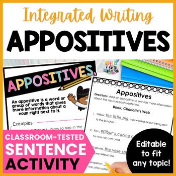 Image result for Writing Revolution Appositive Worksheet