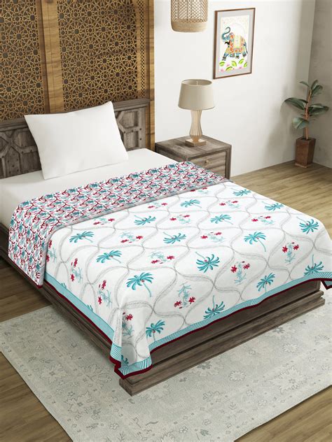 Hand Block Printed Cotton Summer Single Size Reversible Printed Malmal ...