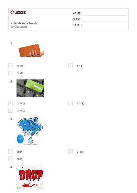 50+ Blends worksheets for 1st Class on Quizizz | Free & Printable