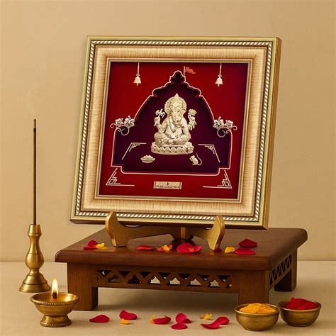 Buy 24k Gold Sheet Lord Ganesha Gold Photo Frame | Prima Art