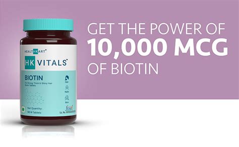 HealthKart HK Vitals Biotin 10000mcg, Supplement for Hair Growth ...