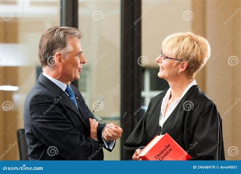 Female Lawyer with Civil Law Code and Client Stock Image - Image of ...
