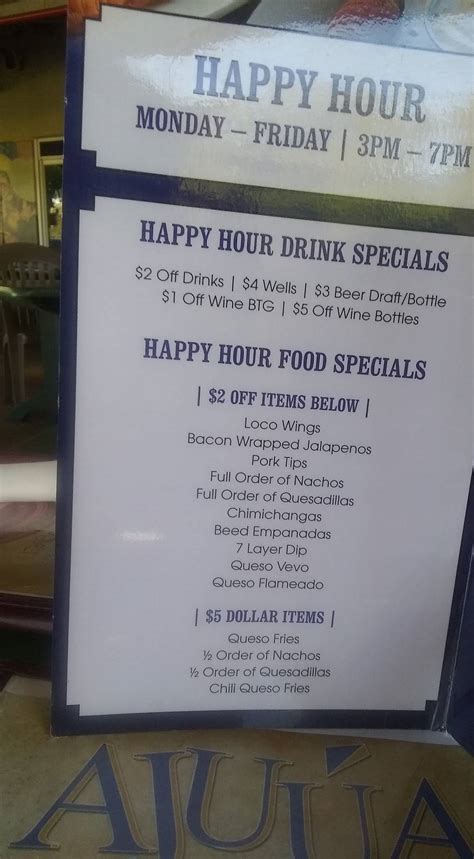 Menu at Ajuúa! Mexican Grill Patio Bar, San Antonio