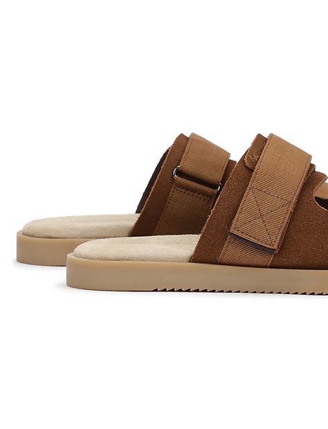 Buy Leather Plain Velcro Slippers at Marks & Spencer