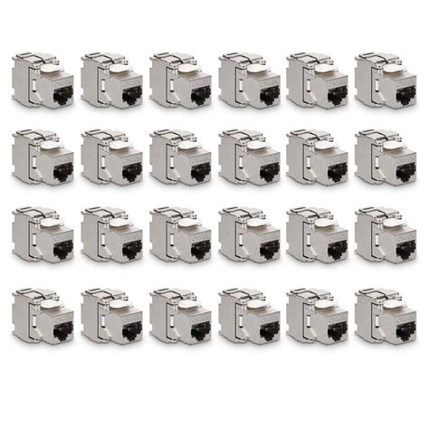 kwmobile Keystone Module Jacks - 24 Piece CAT6A Shielded Keystone Jack ...