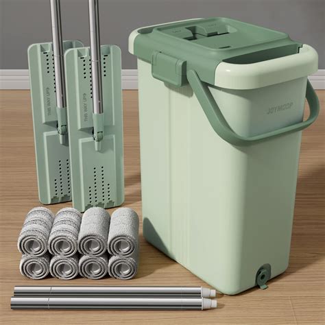 JOYMOOP Mop and Bucket with Wringer Set, Flat Mop and Bucket System ...