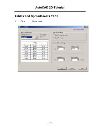 Insert Table AutoCAD 的图像结果