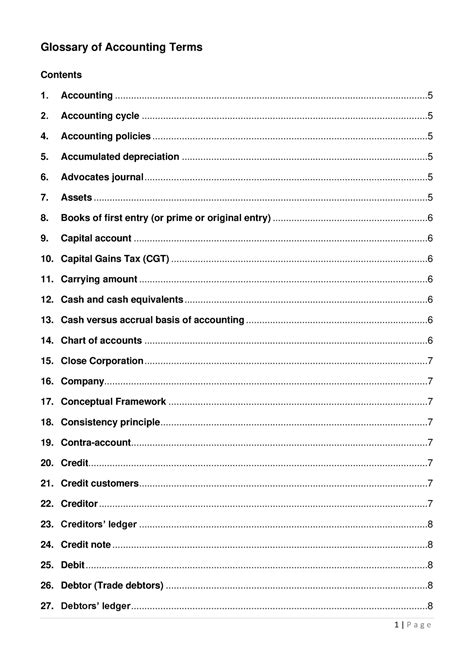 FAC1503 Glossary - Glossary of Accounting Terms Accounting - Studocu