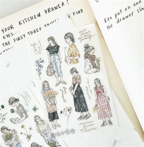 PI7 pion【她 She】 白墨 防水 転写 シートシール 2枚 | cherish365_zakka