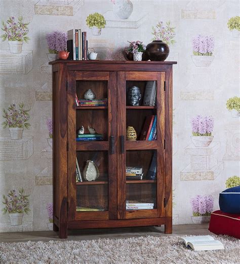 PC WOOD FURNITURE Wooden Bookshelf For Living Room | Solid Wood 4 ...