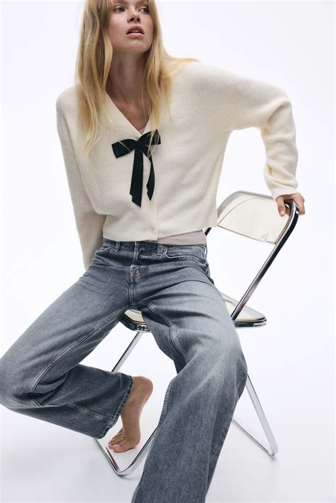 Rib-knit cardigan - Cream - Ladies | H&M IN