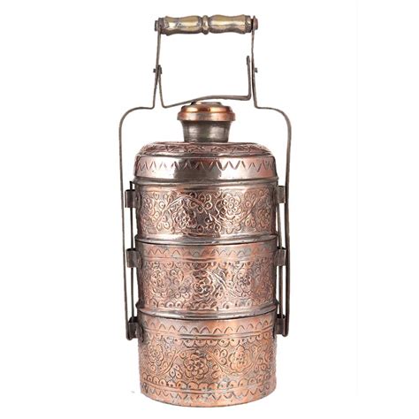 Brass Tiffin Lunch Box 3 Tier Containers