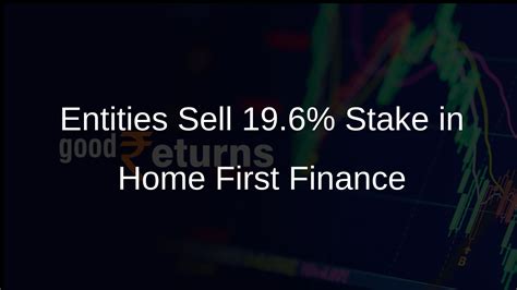 Stake Sale: Three Entities Divest 19.6% in Home First Finance for Rs ...