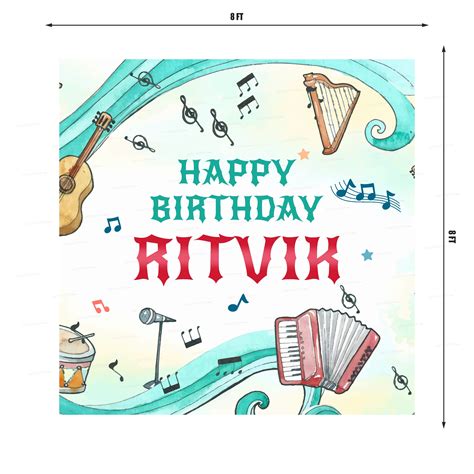 Music Theme Premier Square Backdrop | Party supplies online – Party ...