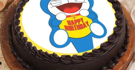 Round Shape Doraemon Cartoon Photo Cake Delivery in Delhi and Noida,