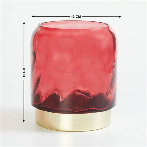 Buy Splendid Gold Rush Glass Hurricane Candle Holder from Home Centre ...