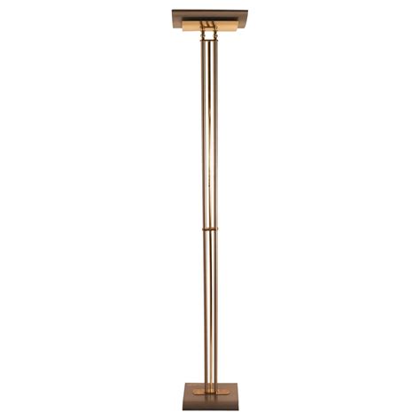 Italian Made Halogen Floor Lamp Torchiere Brass and Steel at 1stdibs