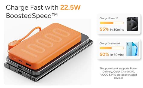 Ambrane 10000mAh Slim & Compact Powerbank with in-Build Type C Cable ...