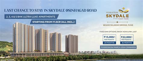 "Luxury Living at Venkatesh Skydale - 2,3,4,5 BHK at Raja-Ram Bridge"
