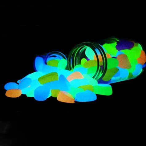 100 pc Radium Glossy Stone Pebbles for Garden,Home in Dark Glowing Ste ...