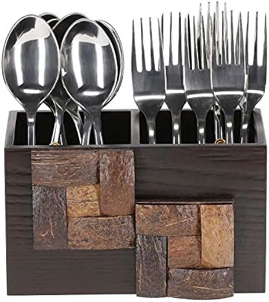 Buy Ek Do Dhai Wooden Cutlery & Tissue Holder for Counter top + Dining ...