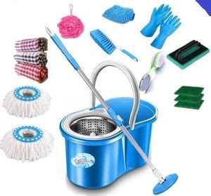 Shivonic Steel Bucket Mop Set for House hold using cleaning bucket mop ...
