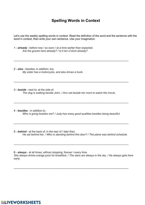 Spelling Words in Context - Words Beginning with al- and be-.docx ...
