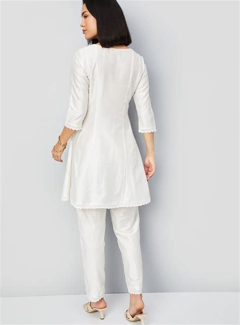 Buy Kalki x Max Women Embroidered A-line Kurti Set Online at just Rs ...