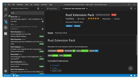 Image result for Visual Studio Rust Install
