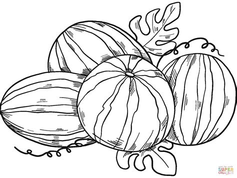 Watermelons coloring page | Free Printable Coloring Pages