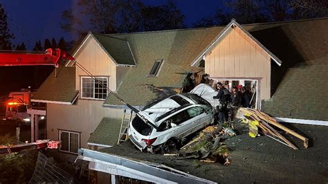 Gravity-Defying SUV Crashes Into Second Story Of Californian Home ...