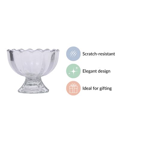 Glass Dessert Bowl - Glass Ice Cream Dessert Bowl Set Of 6 | Nestasia