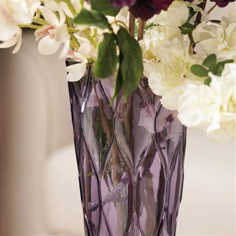 Shop Purple Trellis Textured Glass Vase - Medium - at Best Price Online ...