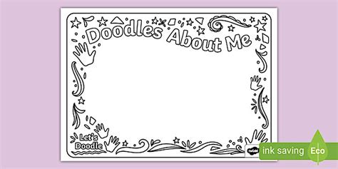 Doodles About Me Colouring Page (teacher made) - Twinkl