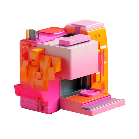 printer in 3D style trending color palette with 23886802 PNG