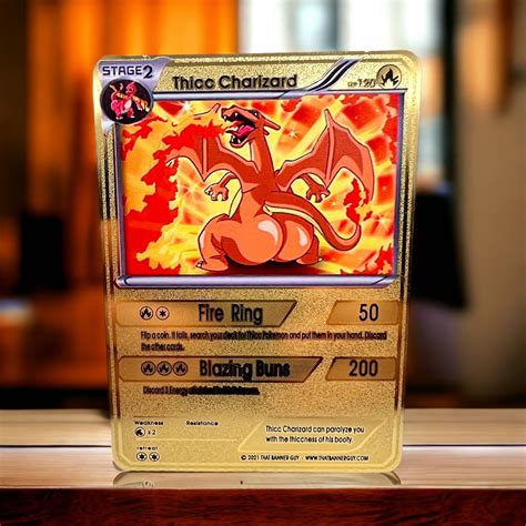 Funny Pokémon Charizard & Pikachu Card Collectible/gift/display Promos ...