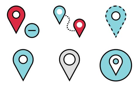 Map Pins Icon Pack | Border color | 25 .SVG Icons