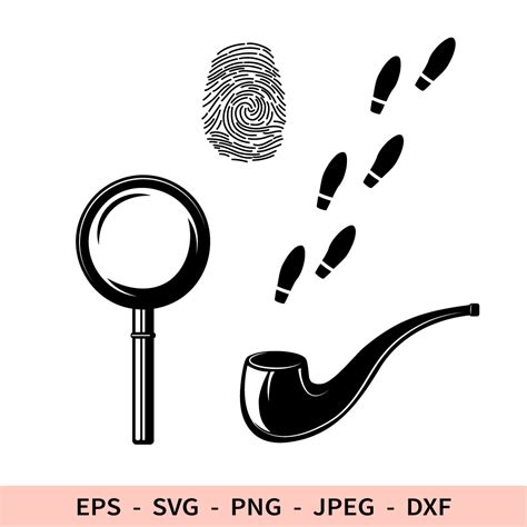 Footprint SVG Magnifying Dxf Fingerprint Smoking pipe Cricut | Inspire ...