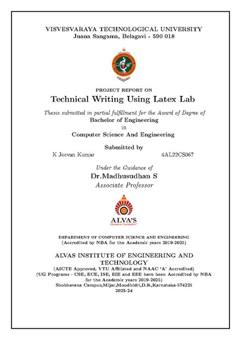 Report - Well maintained - VISVESVARAYA TECHNOLOGICAL UNIVERSITY Jnana ...