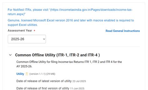 ITR Filing 2025: ITR-2 Offline Utility Now Available for Filing for AY ...