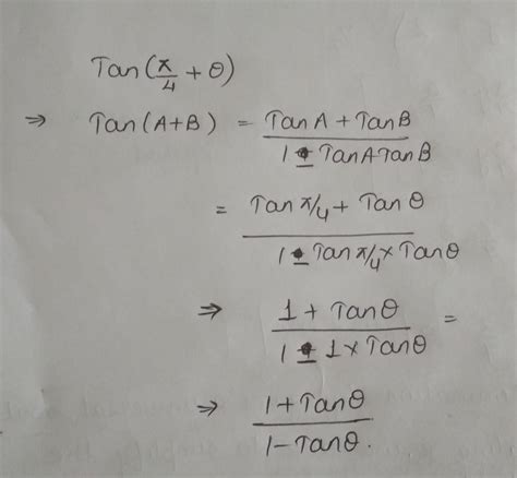 tan(pie/4 + theta) with explain - Brainly.in