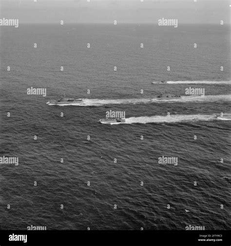 German mine sweeps and landing boats at sea Stock Photo - Alamy