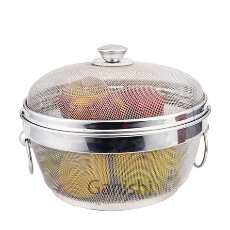 Ganeshi Stainless Steel Fruit 10 Inch Large Basket for Kitchen and ...