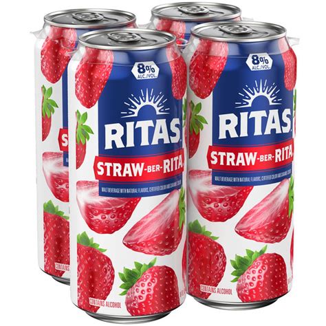 Ritas Straw-ber-Rita Straw-Ber-Rita 4 Pack, 16Oz Cans (16 fl oz ...