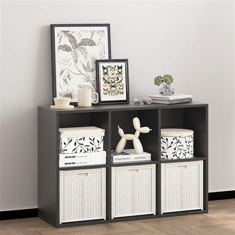 dxynlzq Wooden Cube Storage Organizer with Closed Back Panel 8 Cube ...