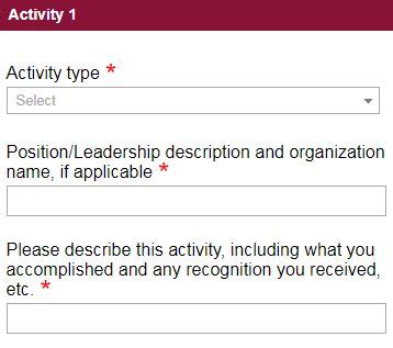 Image result for Sample Common App Activities Section Example