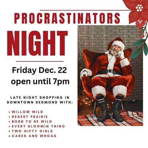 Procrastinators Night, Downtown Redmond, 22 December 2023 | AllEvents.in