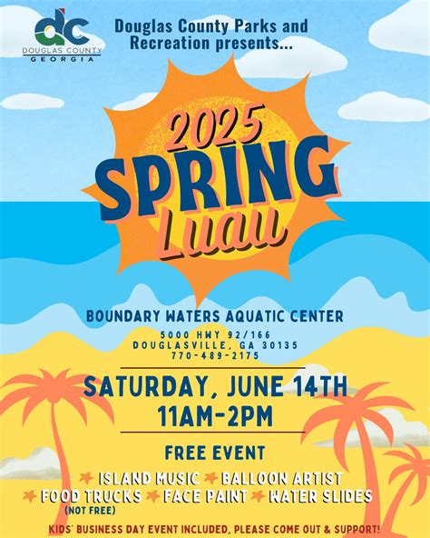 Douglas County Parks and Recreation | 🌺 New Date, Same Luau Fun! 🌴 The ...
