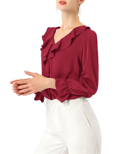 Women's Sheer Ruffle Blouse at Xavier Guerard blog